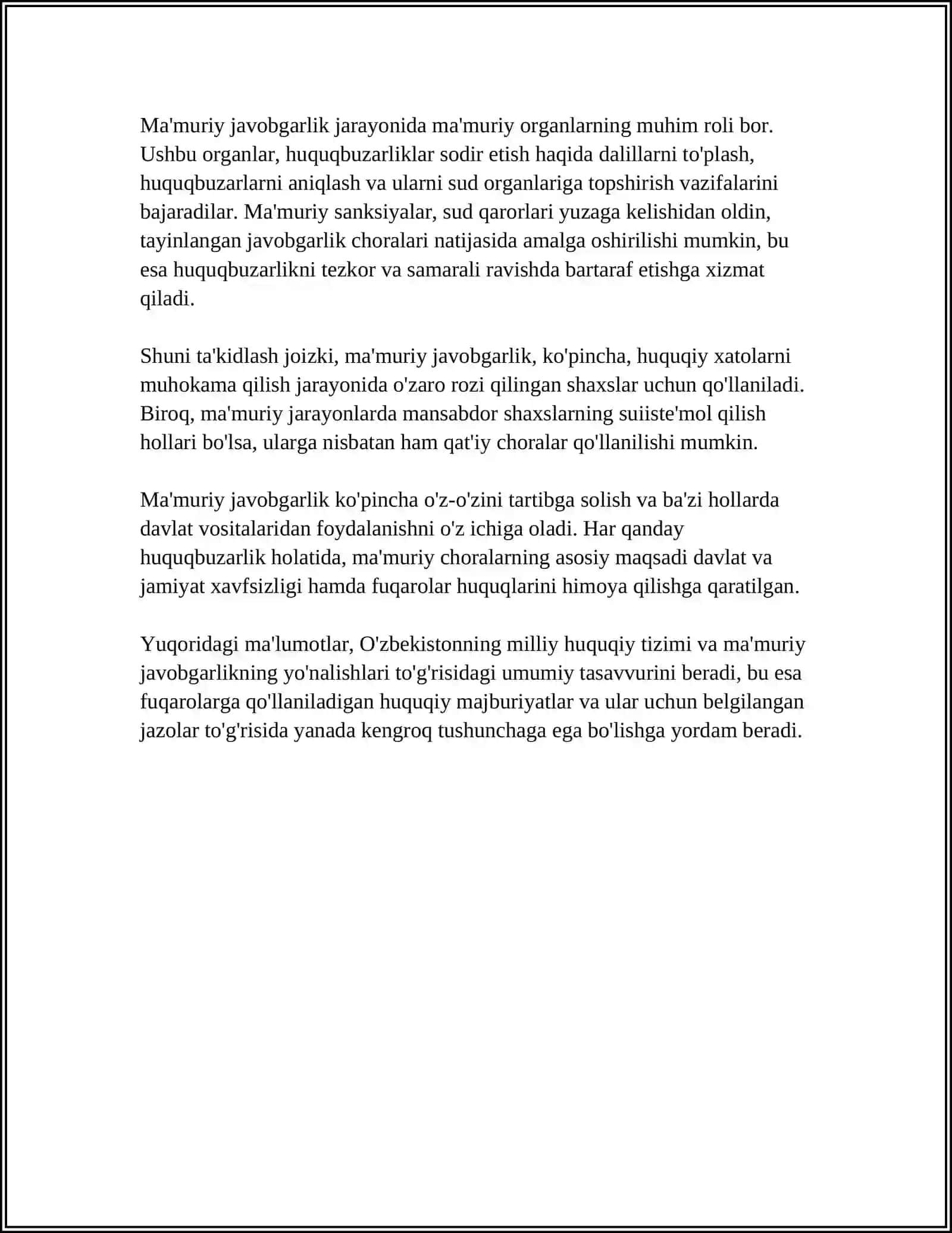 MUSTAQIL ISH Mavzu: MA’MURIY-HUQUQIY MAJBURLOV TUSHUNCHASI 4