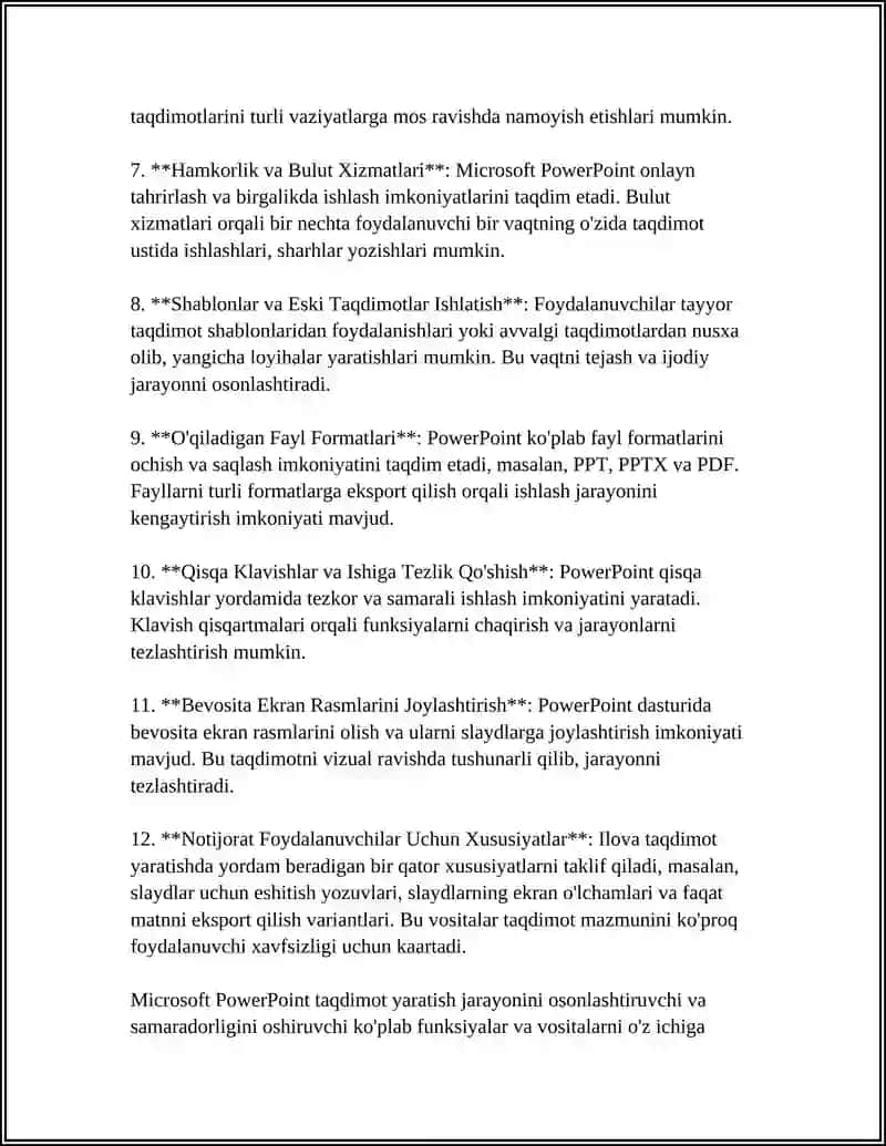 Microsoft PowerPoint asosiy funksiyalari va vositalari 4