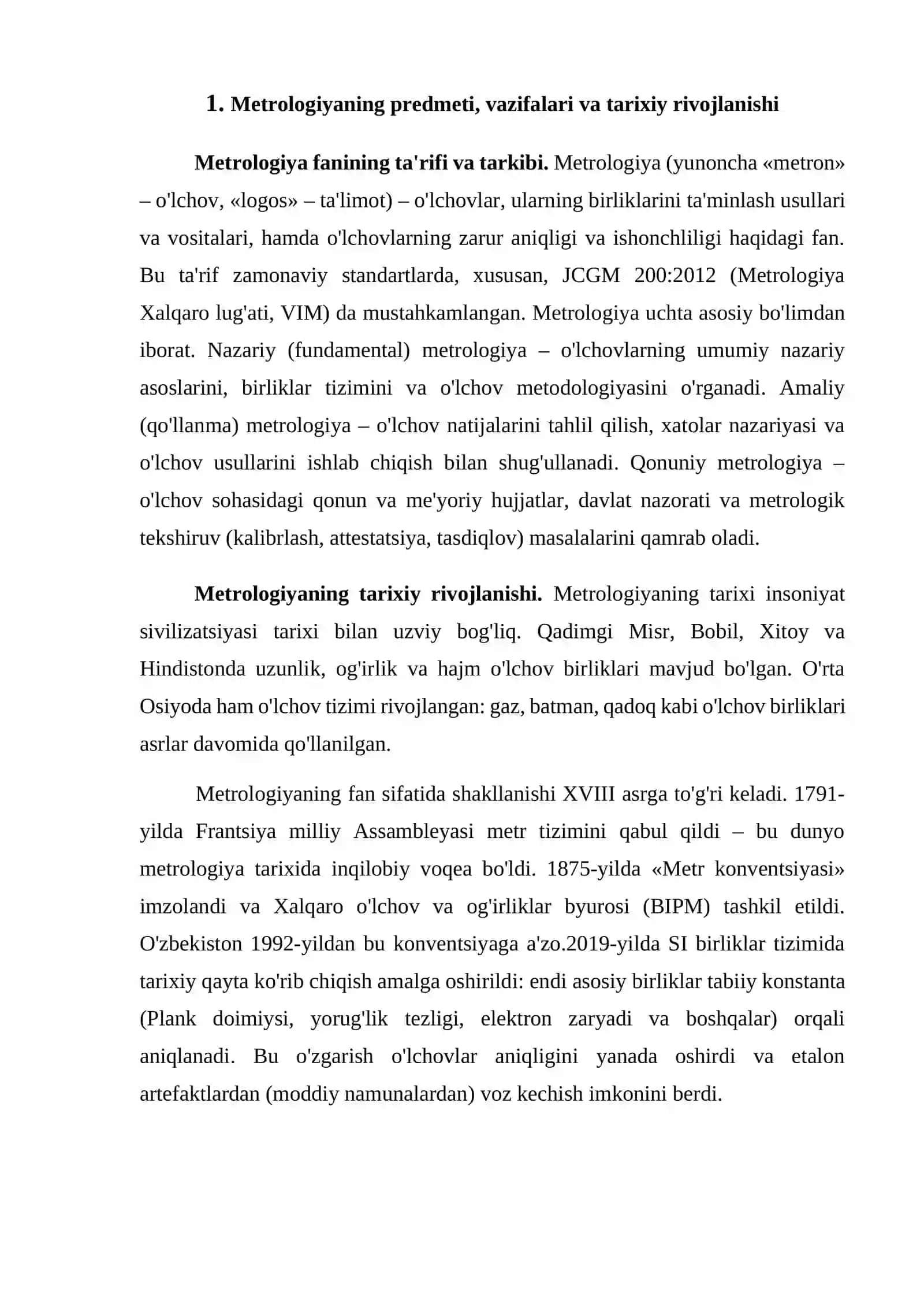 Metrologiyadagi asosiy tushunchalar va ta'riflarni o'rganish 4