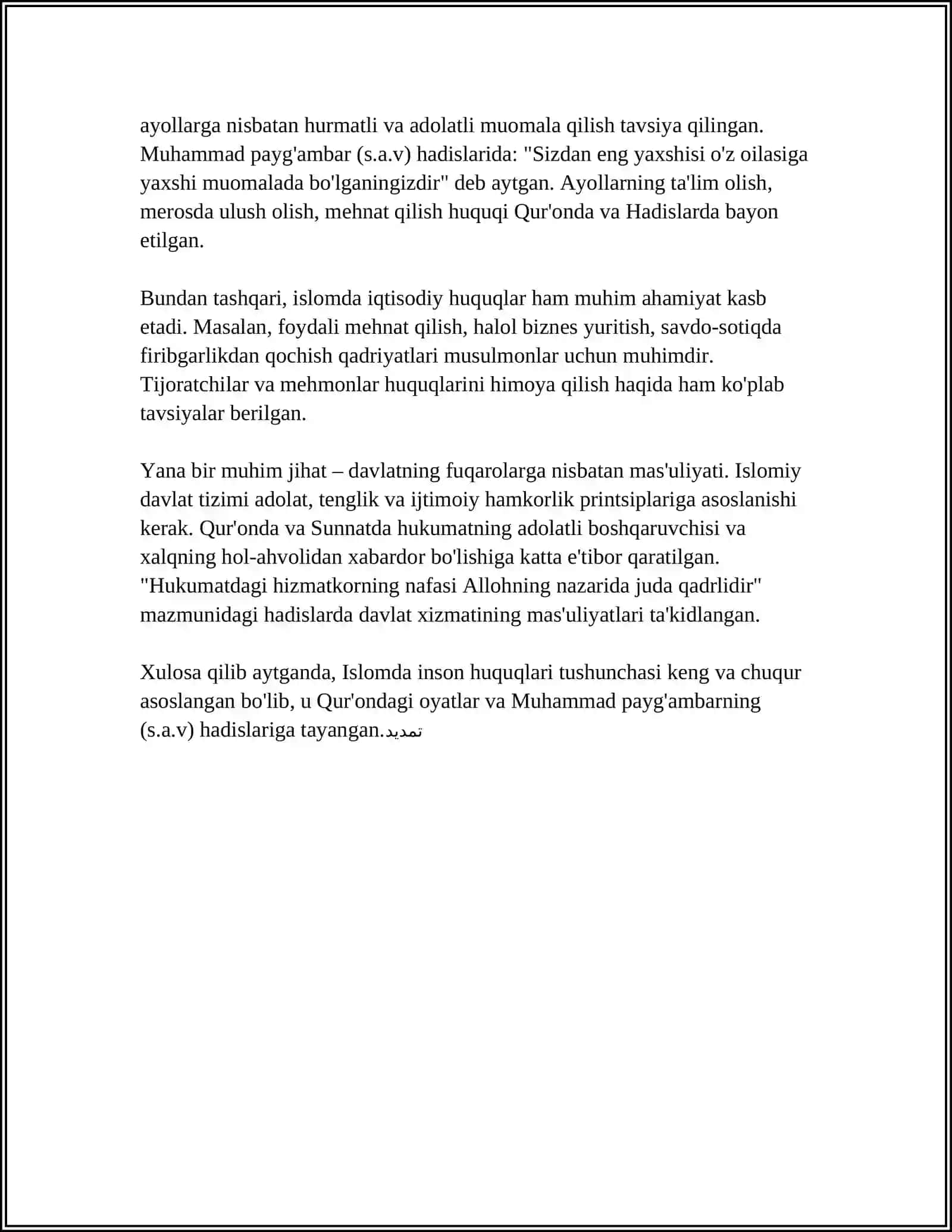ISLOMDA INSON HUQUQ VA ERKINLIKLARINI TA'MINLASHNING O'ZIGA XOS JIHATLARI 4