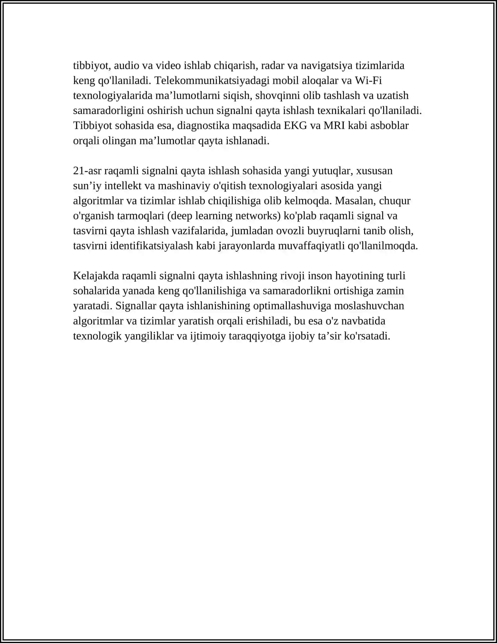 ELEKTRONIKA VA TELEKOMMUNIKATSIYADA FURYE QATORLARINING QO'LLANILISHI 4
