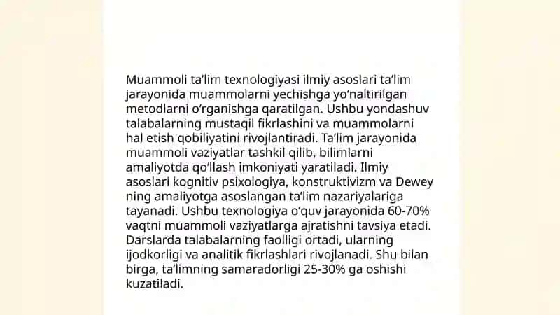 Muammoli taʼlim texnologiyasi 4
