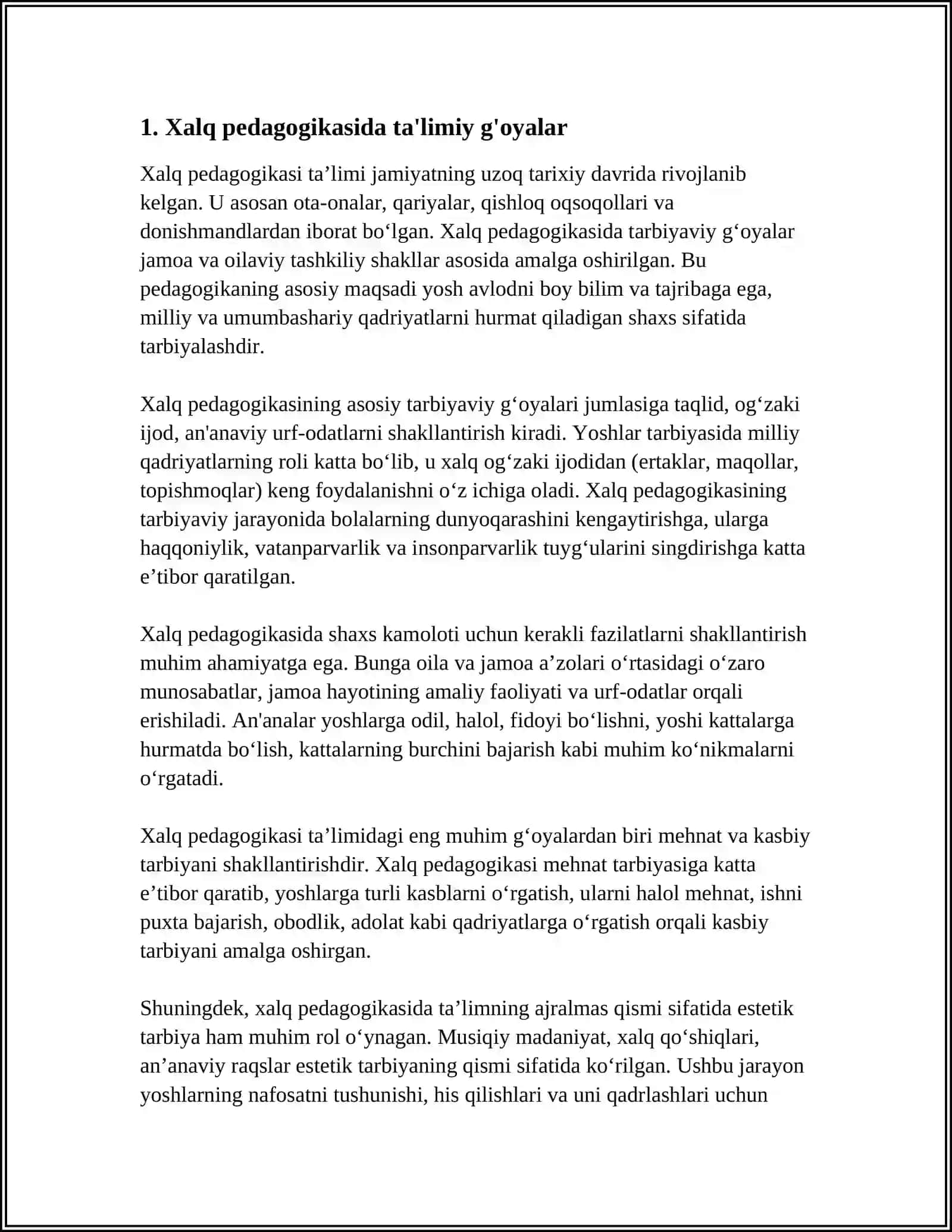 Xalq pedagogikasining ta'limiy va tarbiyaviy g'oyalarini also etiruvchi diniy ta'limotlar 4