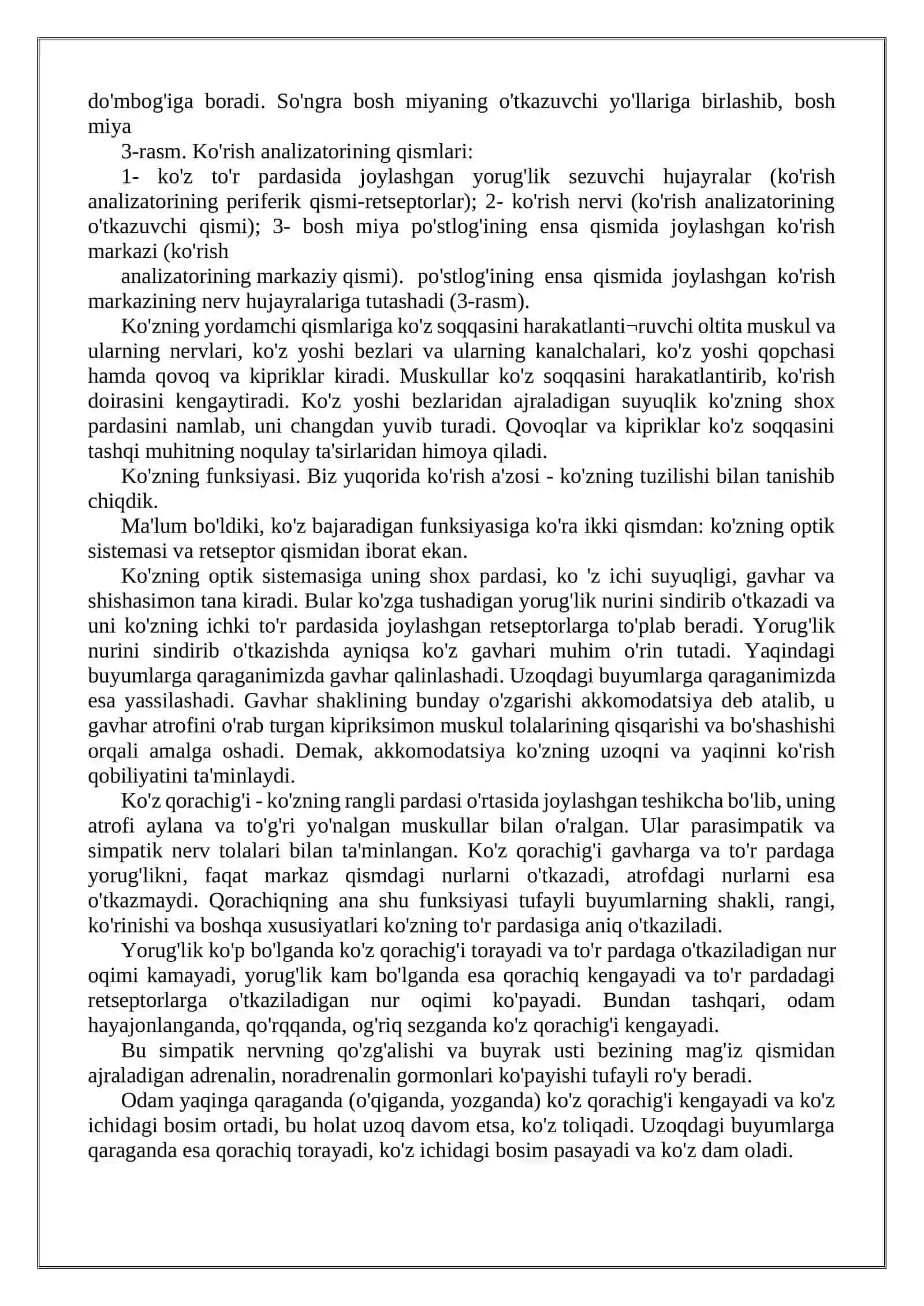 Ko’rish va eshitish organlarining xususiyatlari. Yaqindan ko’rish va uni oldini olish 4