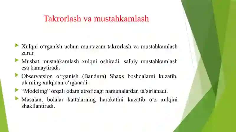 OG'ISHGAN XULQ NAZARIYALARI ASOSIY KONSEPSIYALAR 4