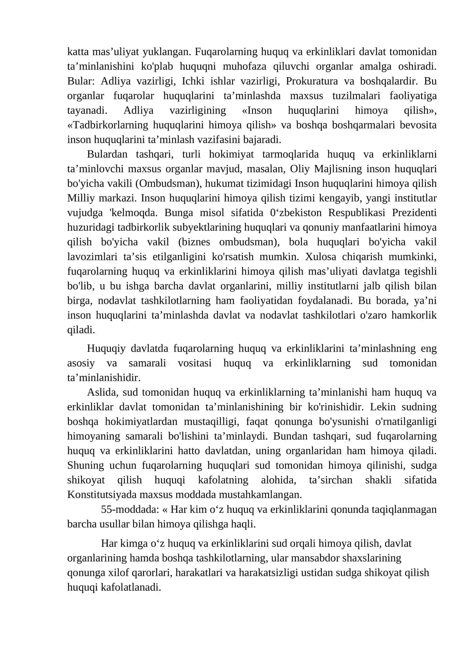5-mavzu: Huquq va erkinliklarning kafolatlari.Fuqarolarning asosiy burchlari 4