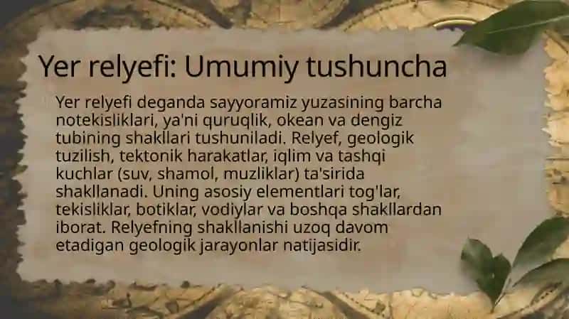 Topografiya, kortografiya va GAT fanidan tayyorlagan taqdimoti 4