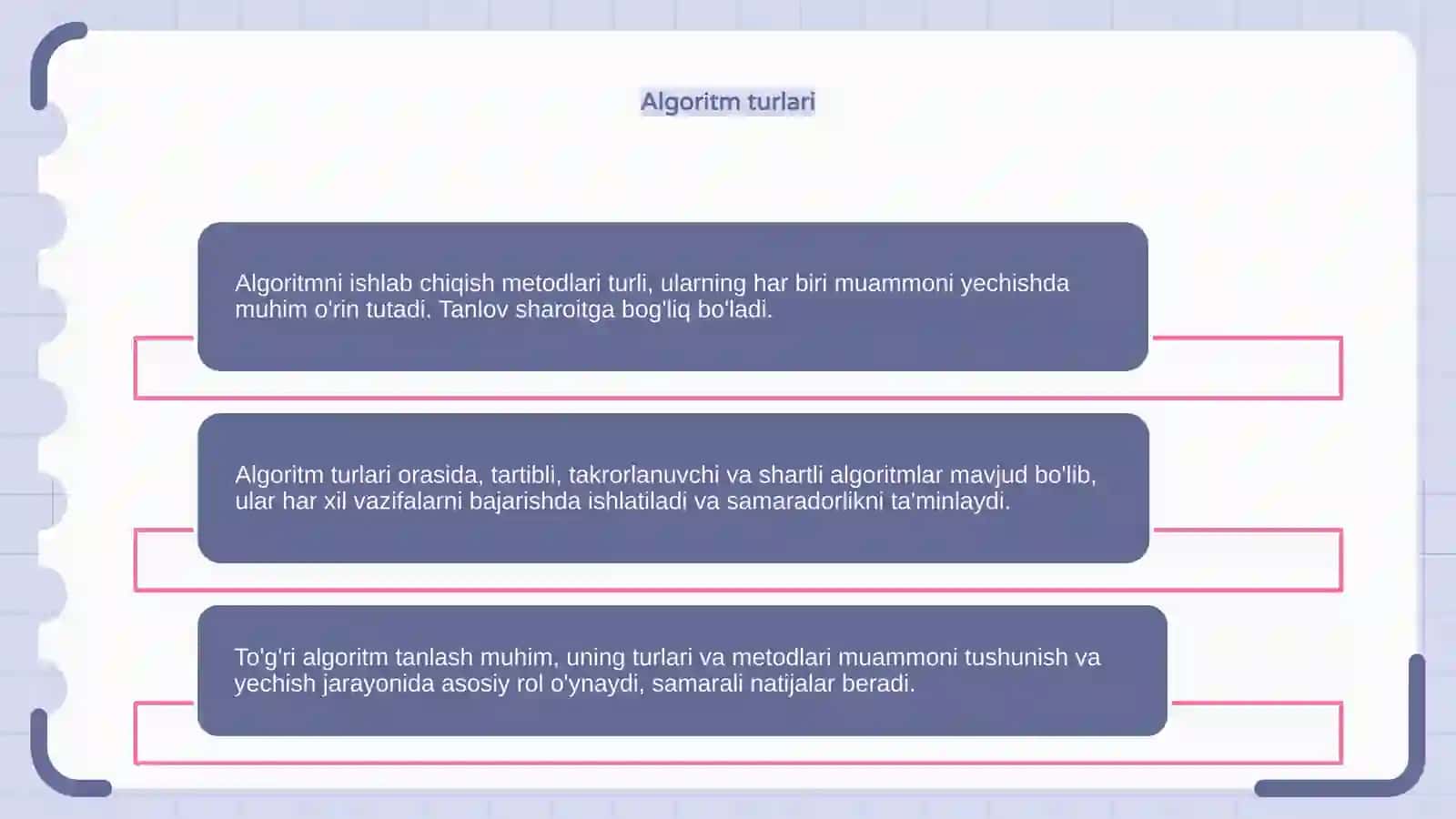 Algoritimni ishlab chiqish metodlari 4