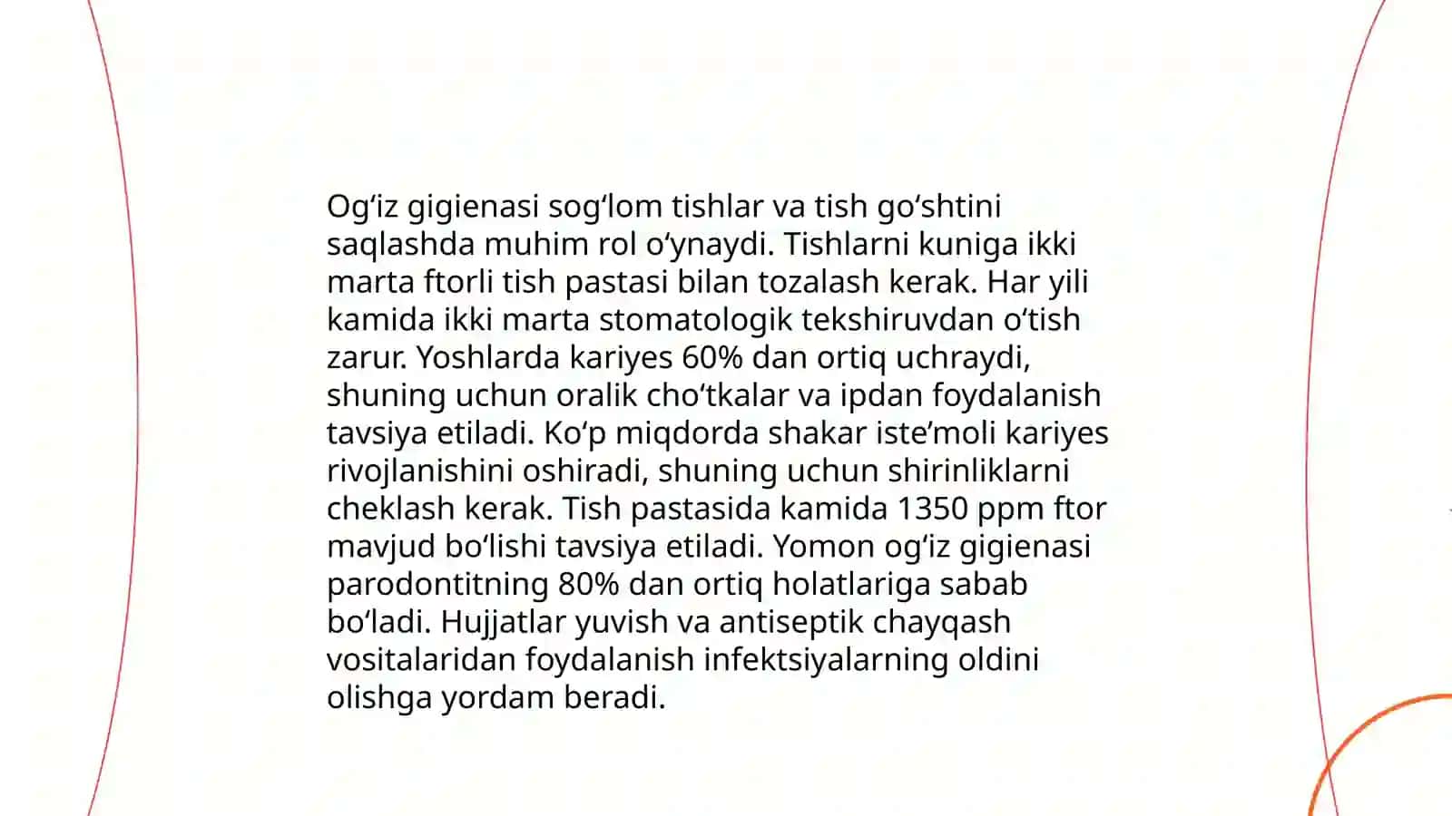 Ogʻiz boʻshligʻi profilaktik koʻrigini oʻtkazish usullari 4