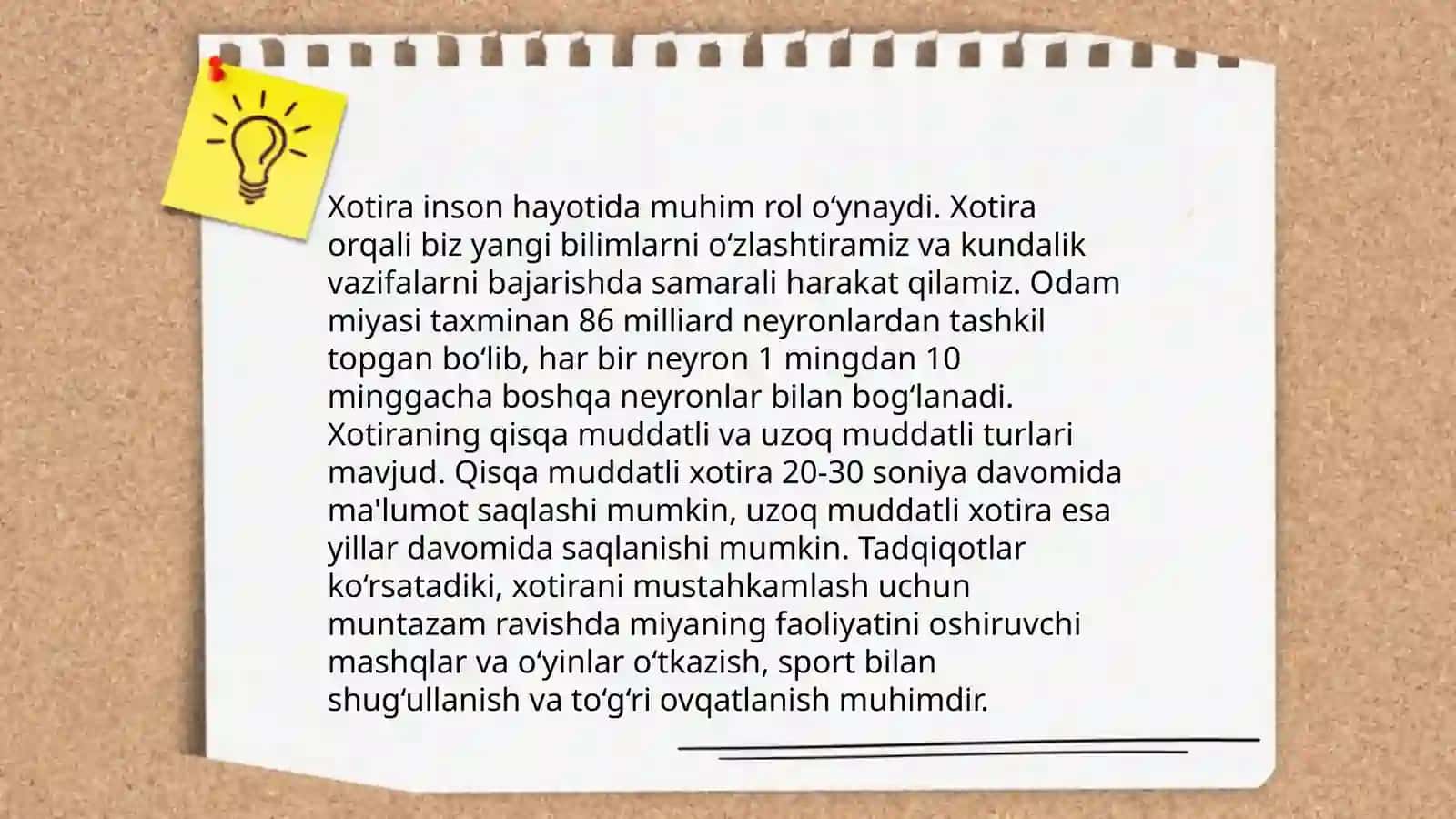 Xotira haqida tushuncha xotira va uning turlari 4
