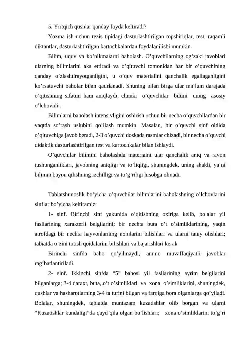 Tabiatshunoslik fanini tekshirish 4