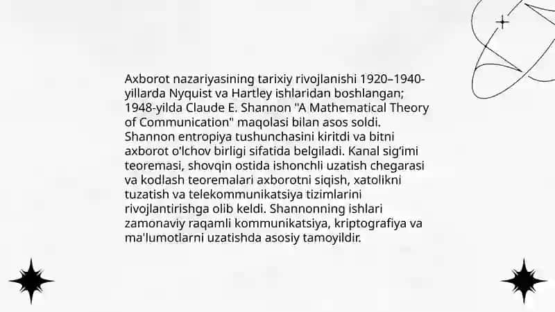Axborot nazariyasi 4