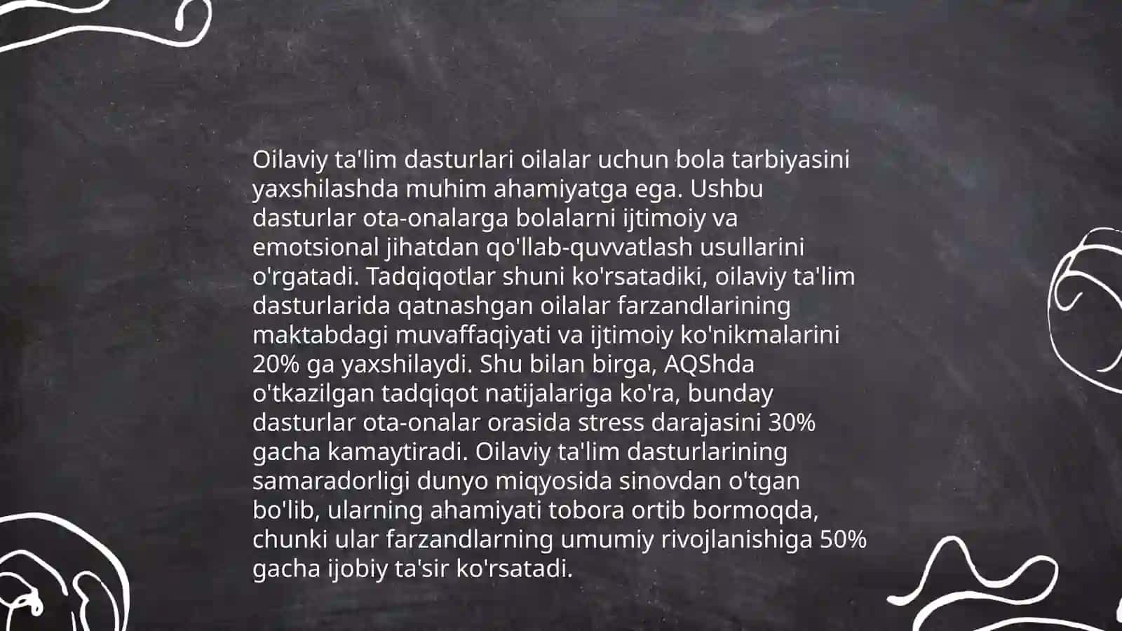 Yordamga muhtoj boʻlgan taʼlim tizimiga jalb etishda ota - onalar,oila va jamoatchilik bilan ishlash 4