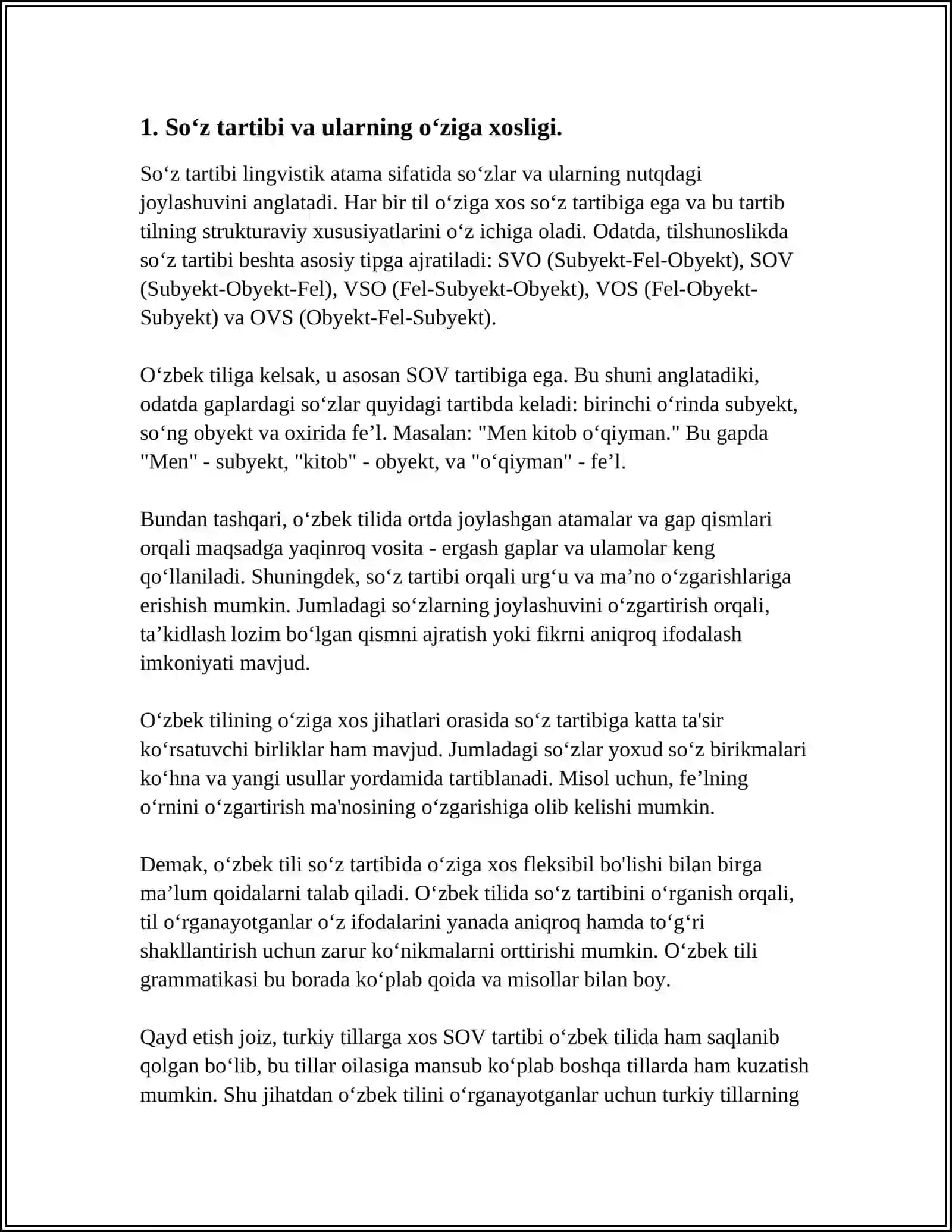 DUNYO TILLARIDA SINTAKSISNING O'ZIGA XOS XUSUSIYATLARI 4