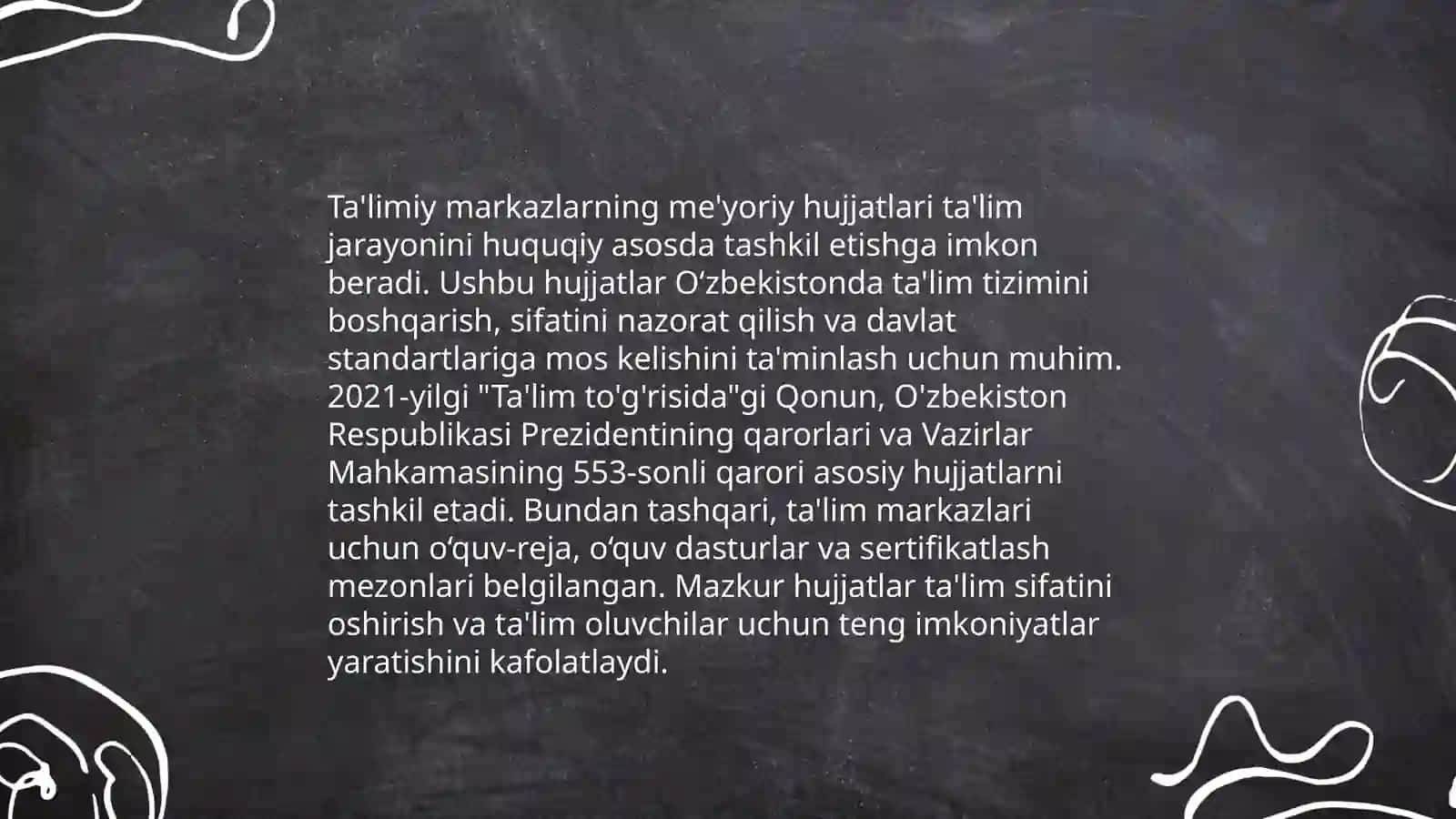 Rivojlantiruvchi markazlari ta'limiy faoliyat va ularga qoʻyilgan talablar 4
