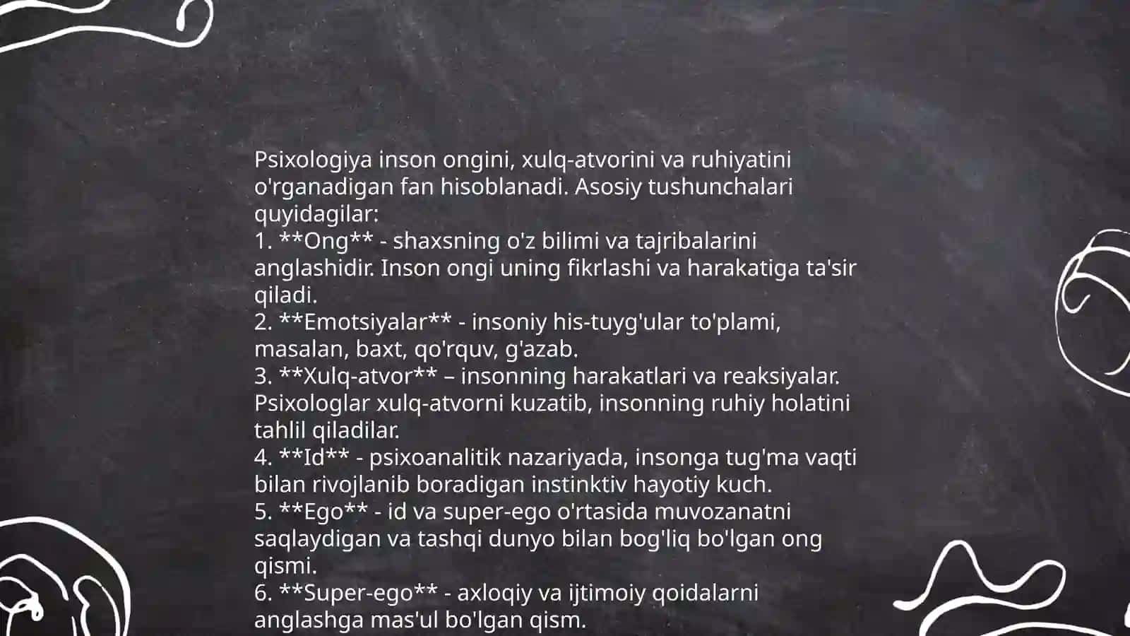 Psixologiya faniga kirish. Tibbiyotda psixologik bilimlarning o'rni va ahamiyati 4