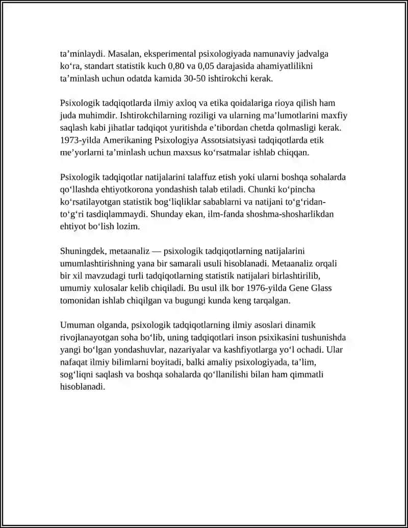 PSIXOLOGIYANING TADQIQOT METODLARI VA TARMOQLARI 4