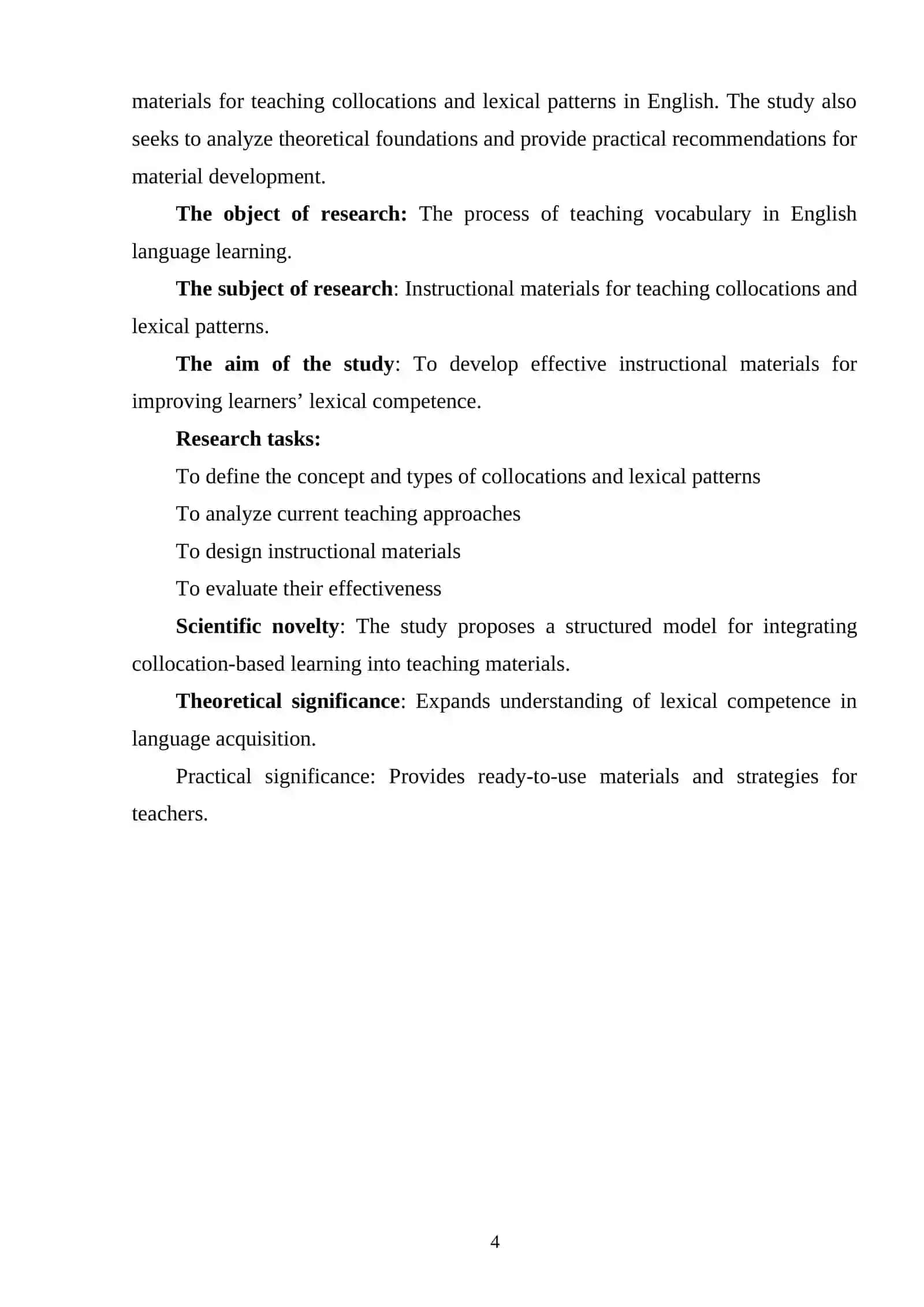 Developing Instructional Materials for Teaching Collocations and Lexical Patterns in English 4