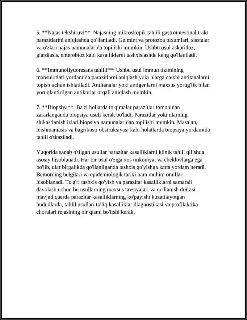 PARAZITAR KASALLIKLARNING DIOGONISTIK USULLARI 4