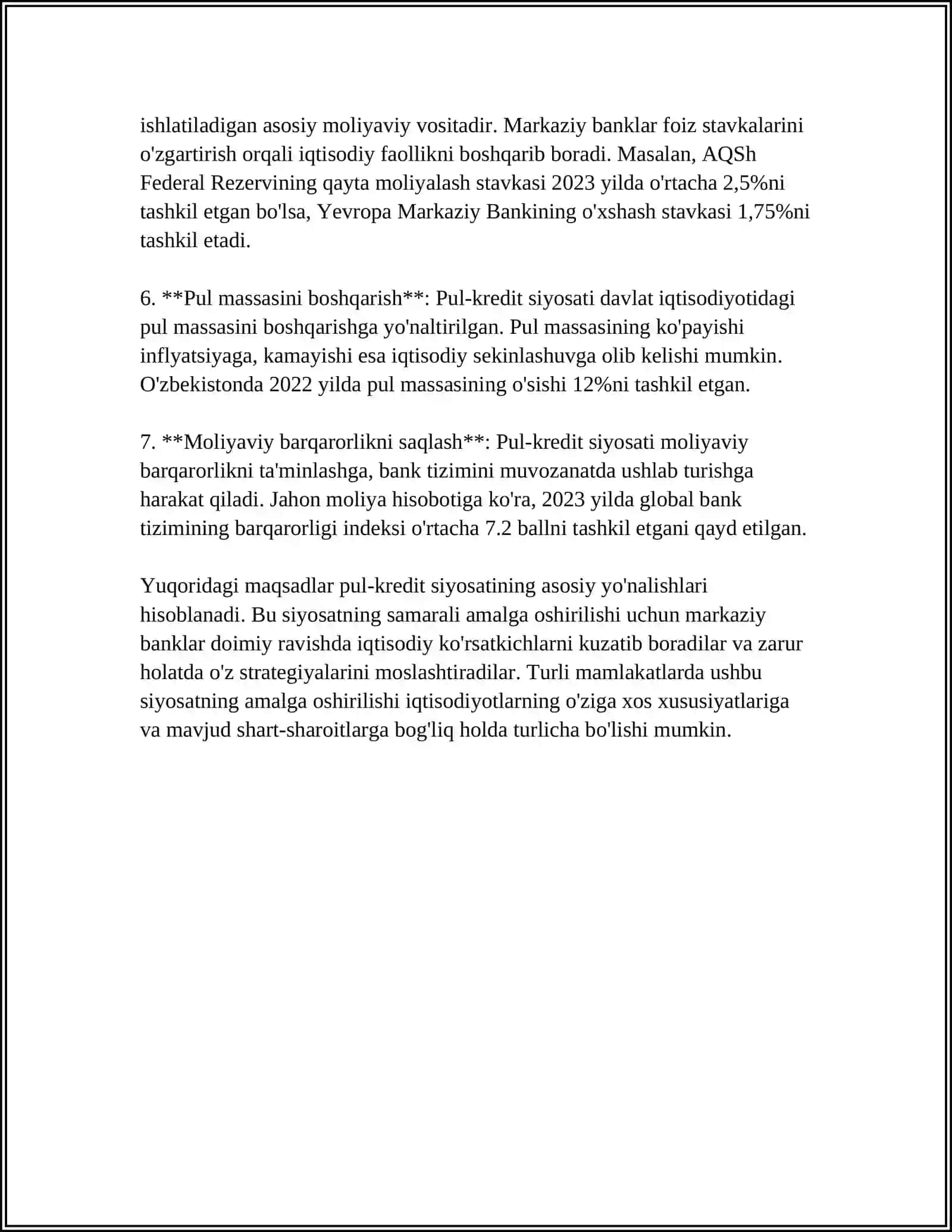 Pul Kredit Siyosati 4