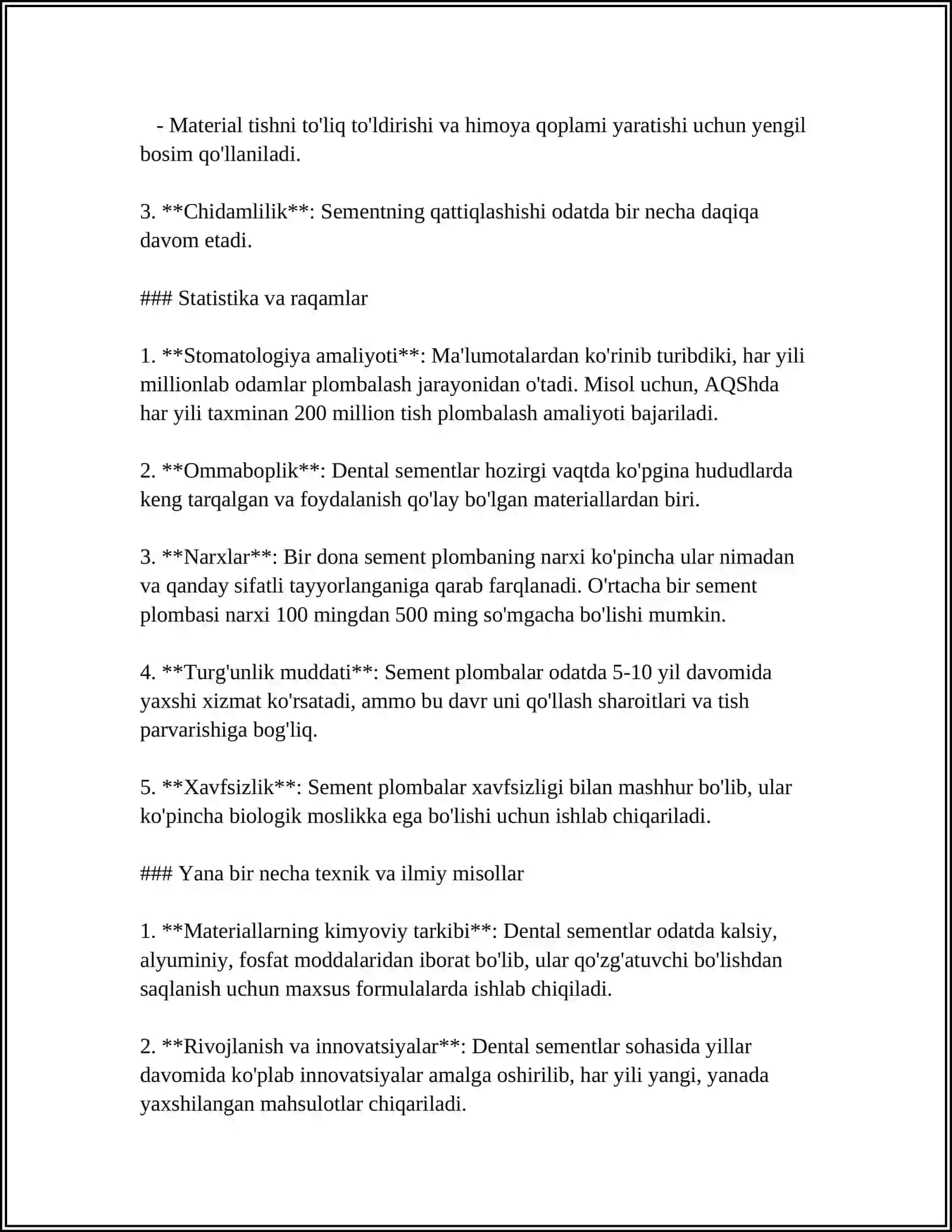 SEMENT ASOSLI PLOMBA ASHYOLARI. FASFAT ASOSLI PLOMBA SHYOLARI 4