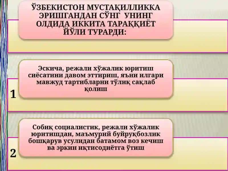 Мустақил Ўзбекистон Республикасининг ташкил топиши ва унинг тарихий аҳамияти 4