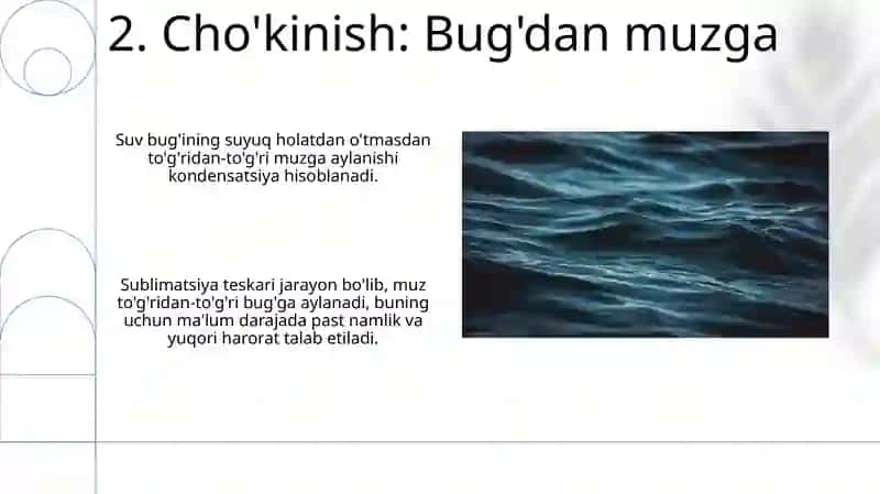 Atmosferada suv buğining kondensatsiya va sublimatsiyasi shartlari 4