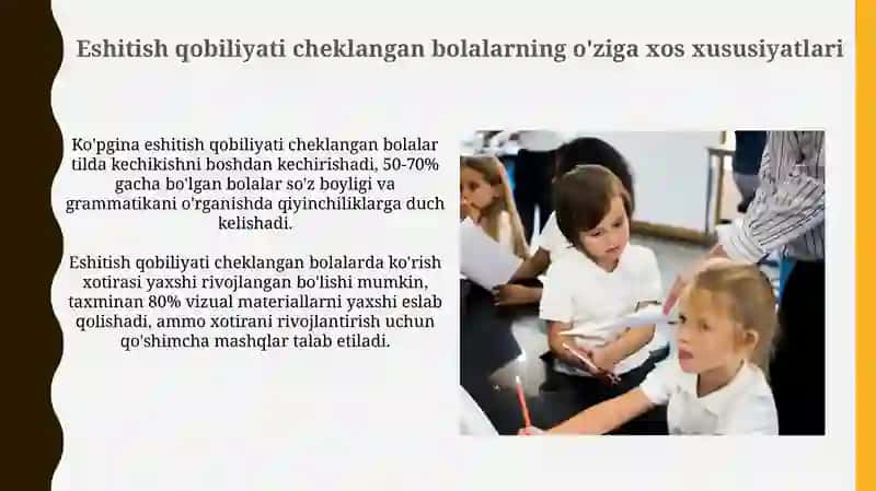 Eshitishida nuqsoni boʻlgan bolalar maktab internatlarida yuzlik mavzusini oʻqitish metodikasi 4