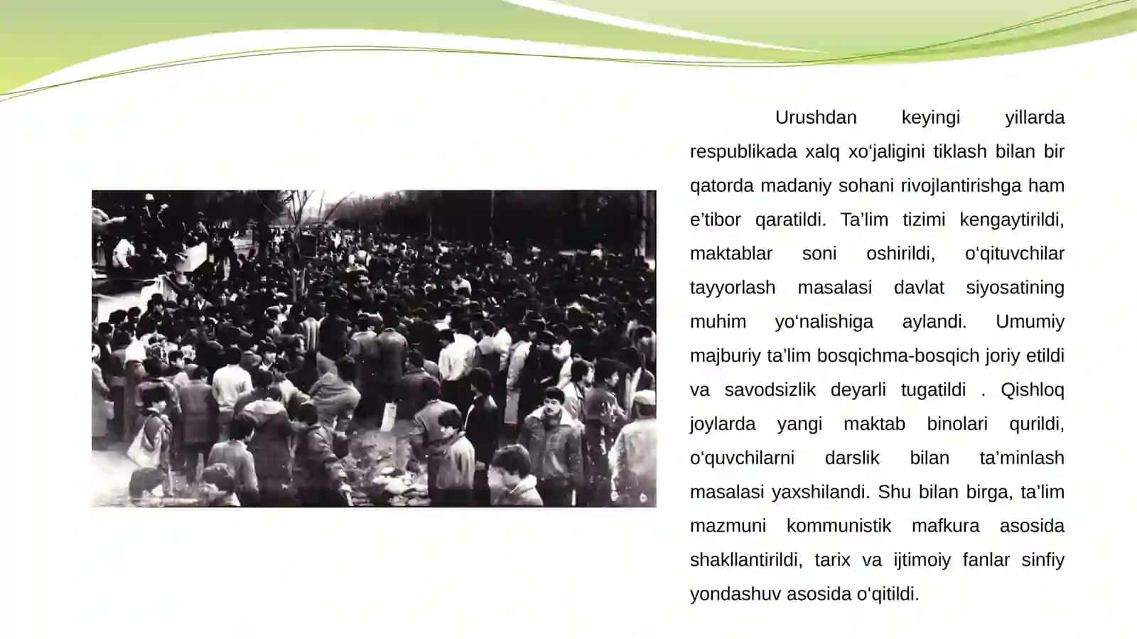 O'zbekistonda 1950-1980-yillardagi madaniy o'zgarishlar 4
