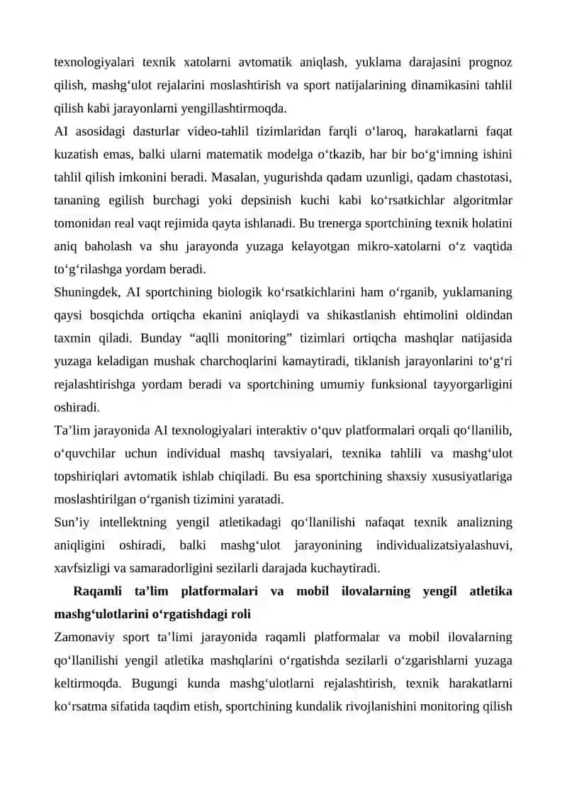 YENGIL ATLETIKA MASHQLARINI OʻRGATISHDA INNOVATSION TEXNOLOGIYALAR 4