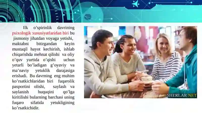 Ilk O'spirinlik Davri Faoliyati 4