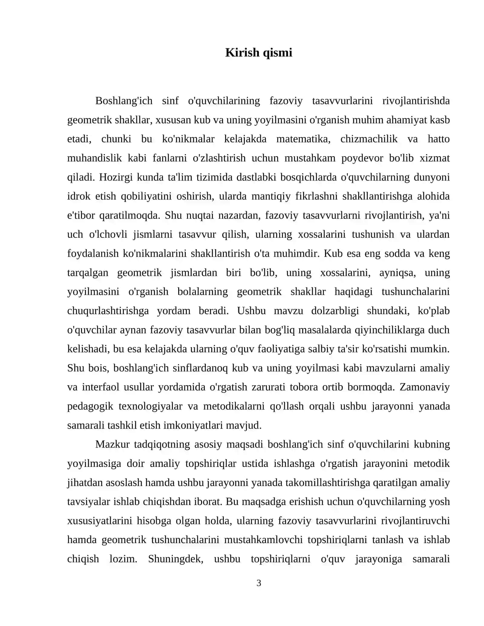 Boshlangʻich sinf  oʻquvchilarini kubning yoyilmasiga doir amaliy topshiriqlar ustida ishlashga oʻrgatish 4