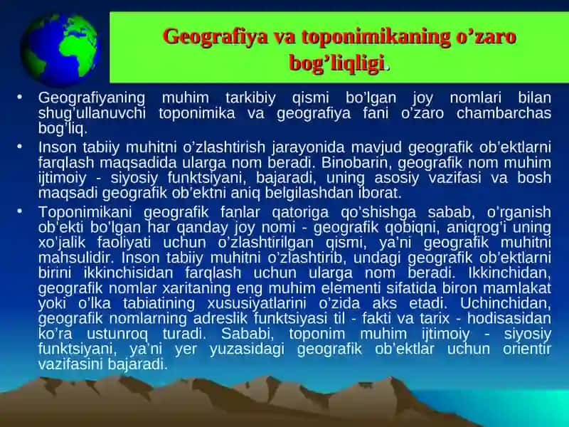 Geografiya va Toponimika 4