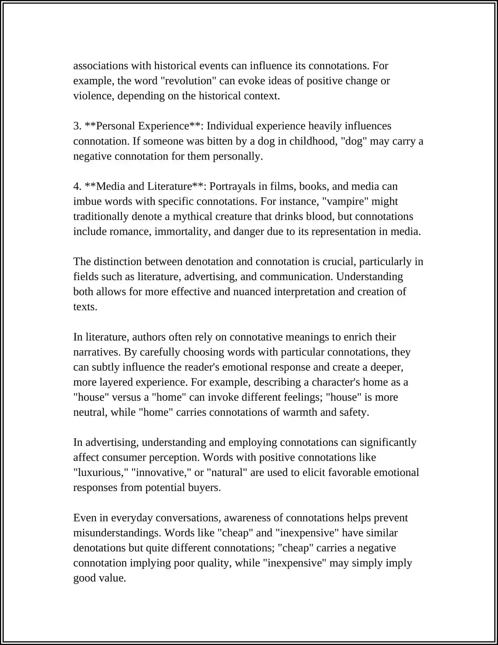 DENOTATIVE AND CONNOTATIVE MEANING OF WORDS, COMMUNICATION STYLES, COMMUNICATION AND TECHNOLOGY 4