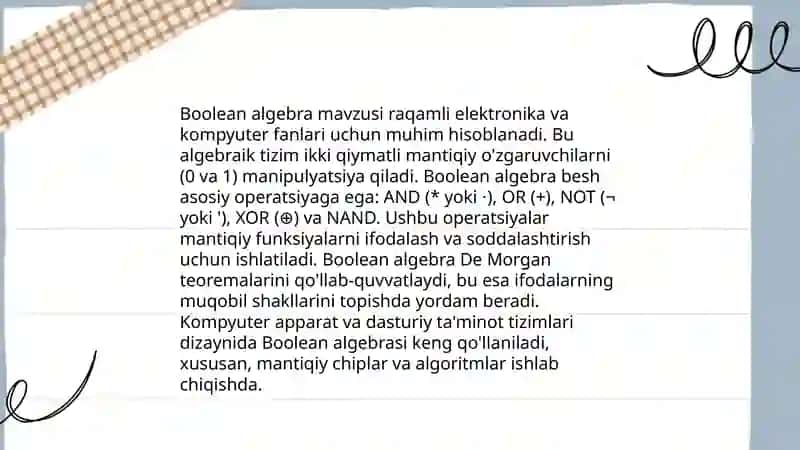 Mantiqiy funksiyalarning rostlik jadvalini tuzish 4