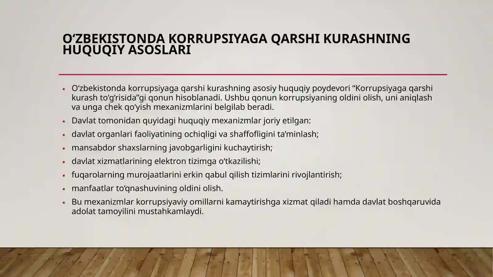 O‘zbekistonda korrupsiyaga qarshi kurash mexanizmlari 4