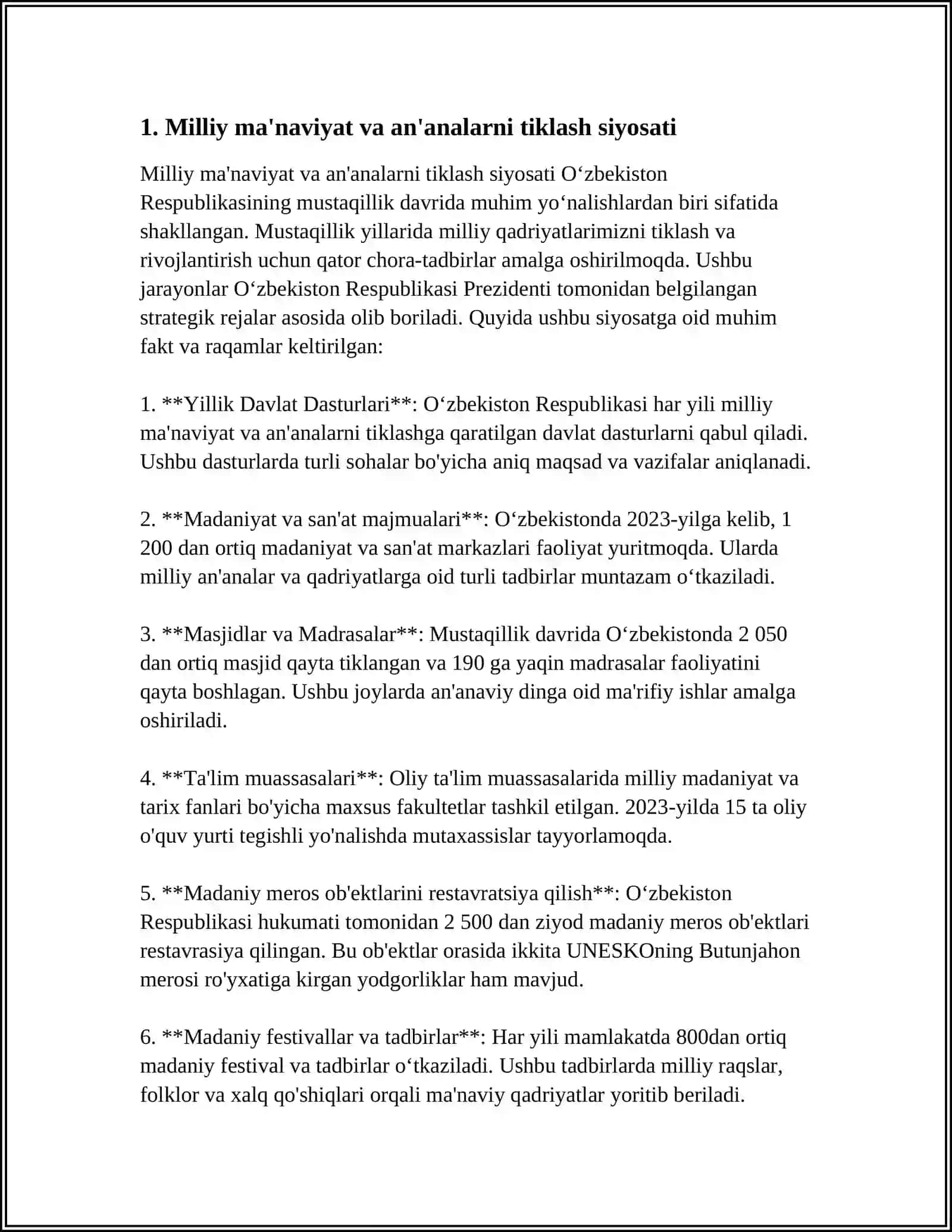 YANGI OZBEKISTONDA AMALGA OSHIRILAYOTGAN MANAVIY OZGARISHLAR 4
