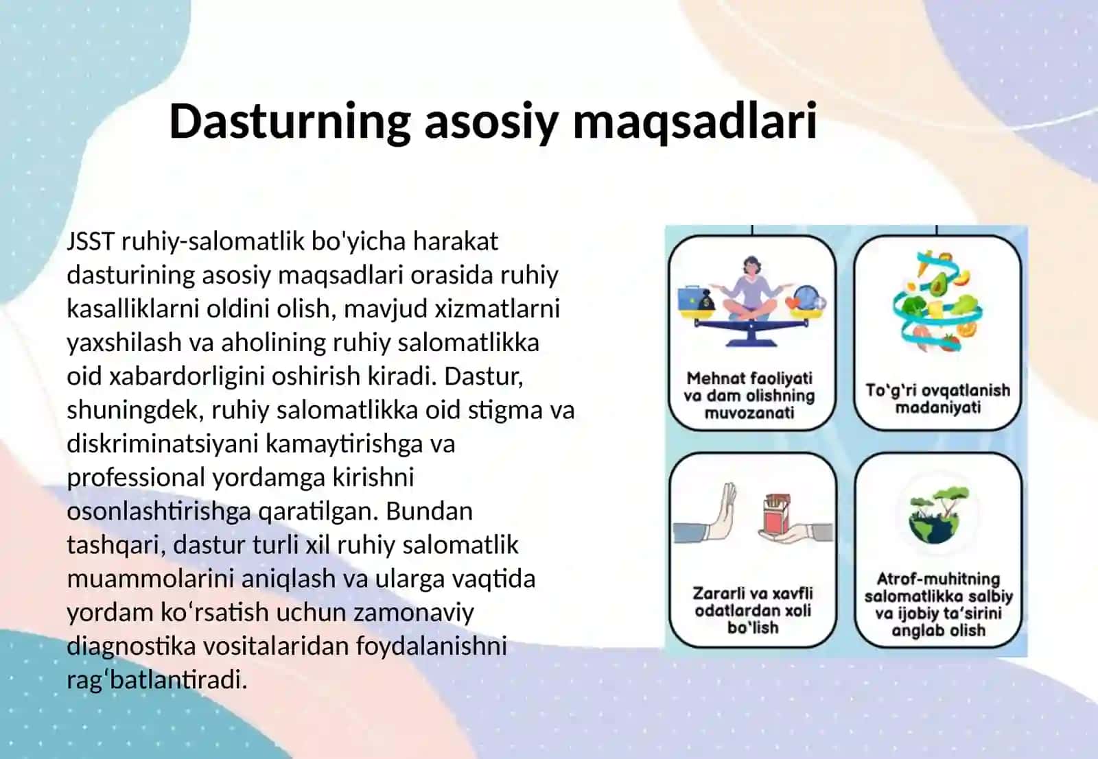JSST ruhiy-salomatlik bo'yicha harakat dasturi 4