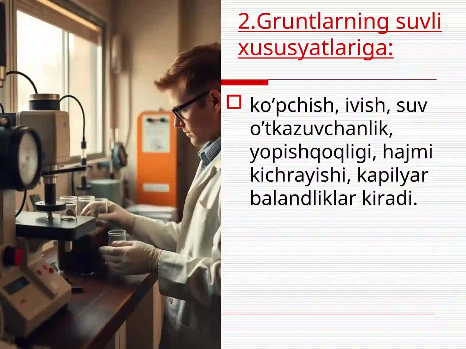 Gruntlarning suvli hususiyatlari va ularni aniqlash uslublari 4