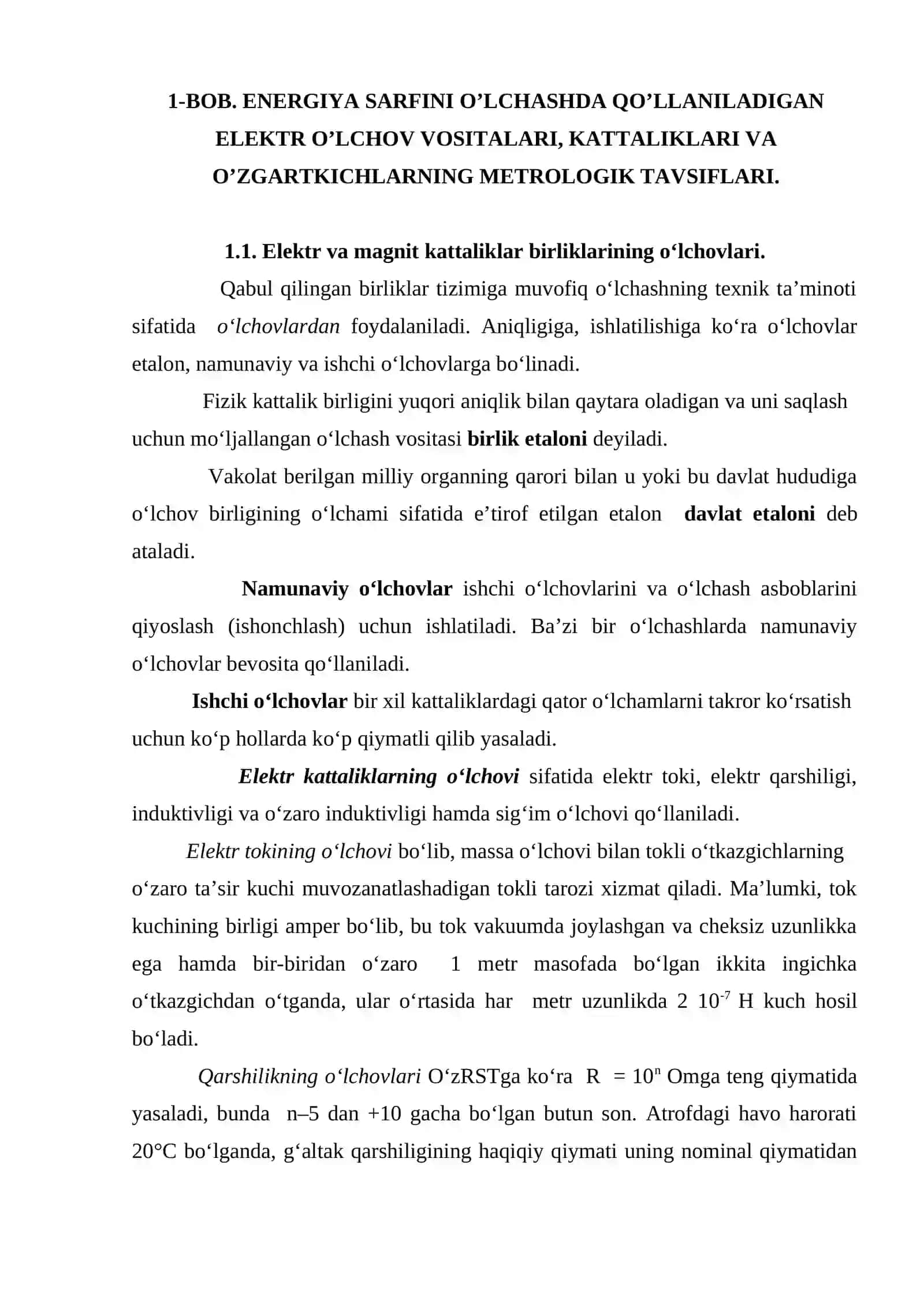 ELEKTR OʻLCHASH VOSITALARINI QIYOSLASH LABORATORIYASINI TASHKIL ETISH 4