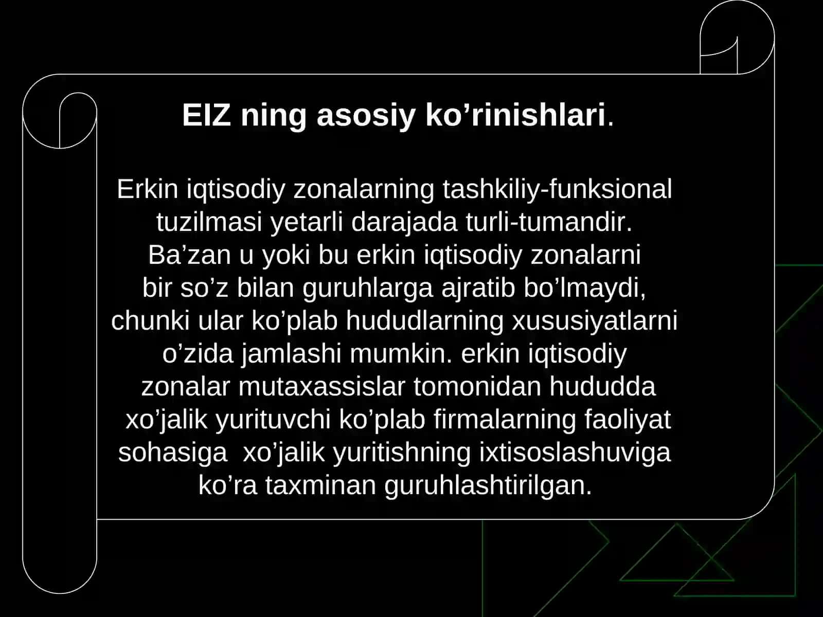 Erkin iqtisodiy zonalar (EIZ) 4