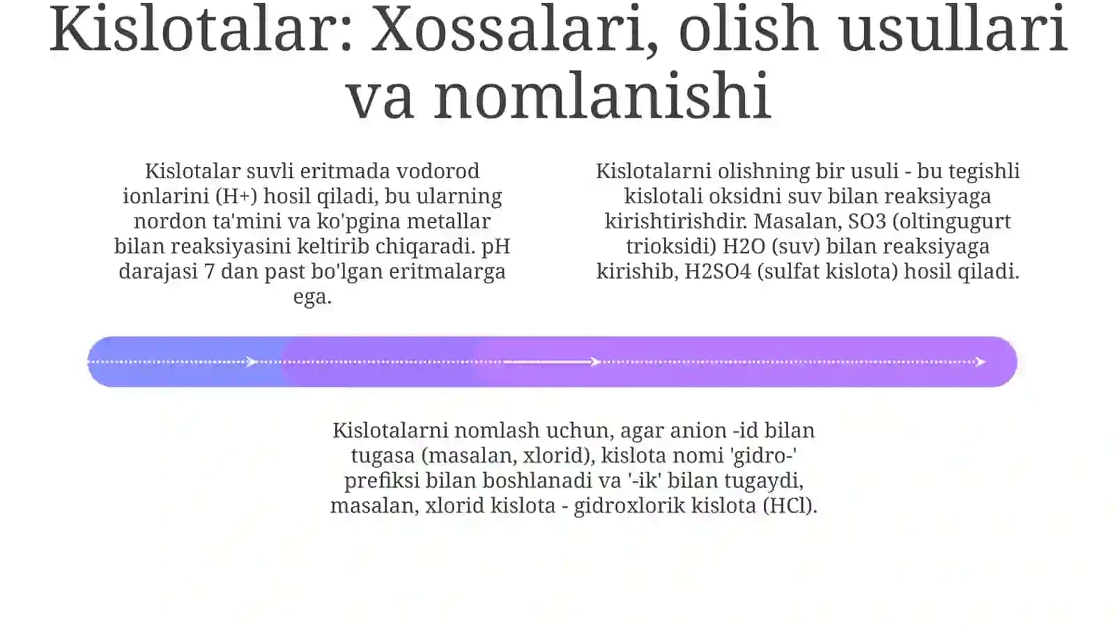 Retsepturada kimyoviy elementlar. Kislotalar. Oksidlar. Tuzlar 4