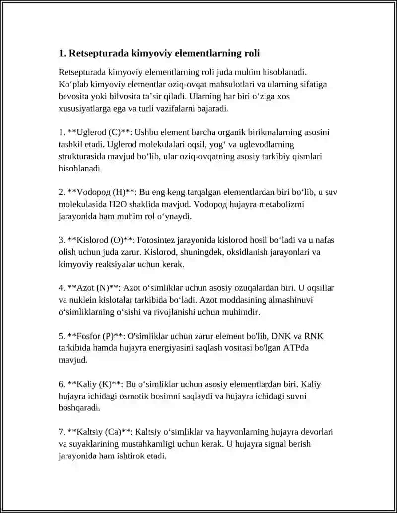 RETSEPTURADA KIMYOVIY ELEMENTLAR.KISLOTALAR.OKSIDLAR.TUZLAR.RETSEPTURADA ASOSIY QISQARTMALAR 4