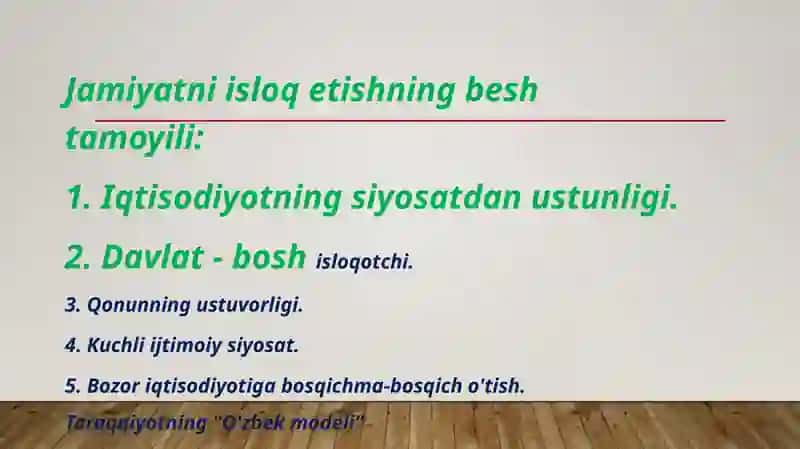 Taraqqiyotning “O‘zbek modeli” va uning uziga xos xususiyatlari 4