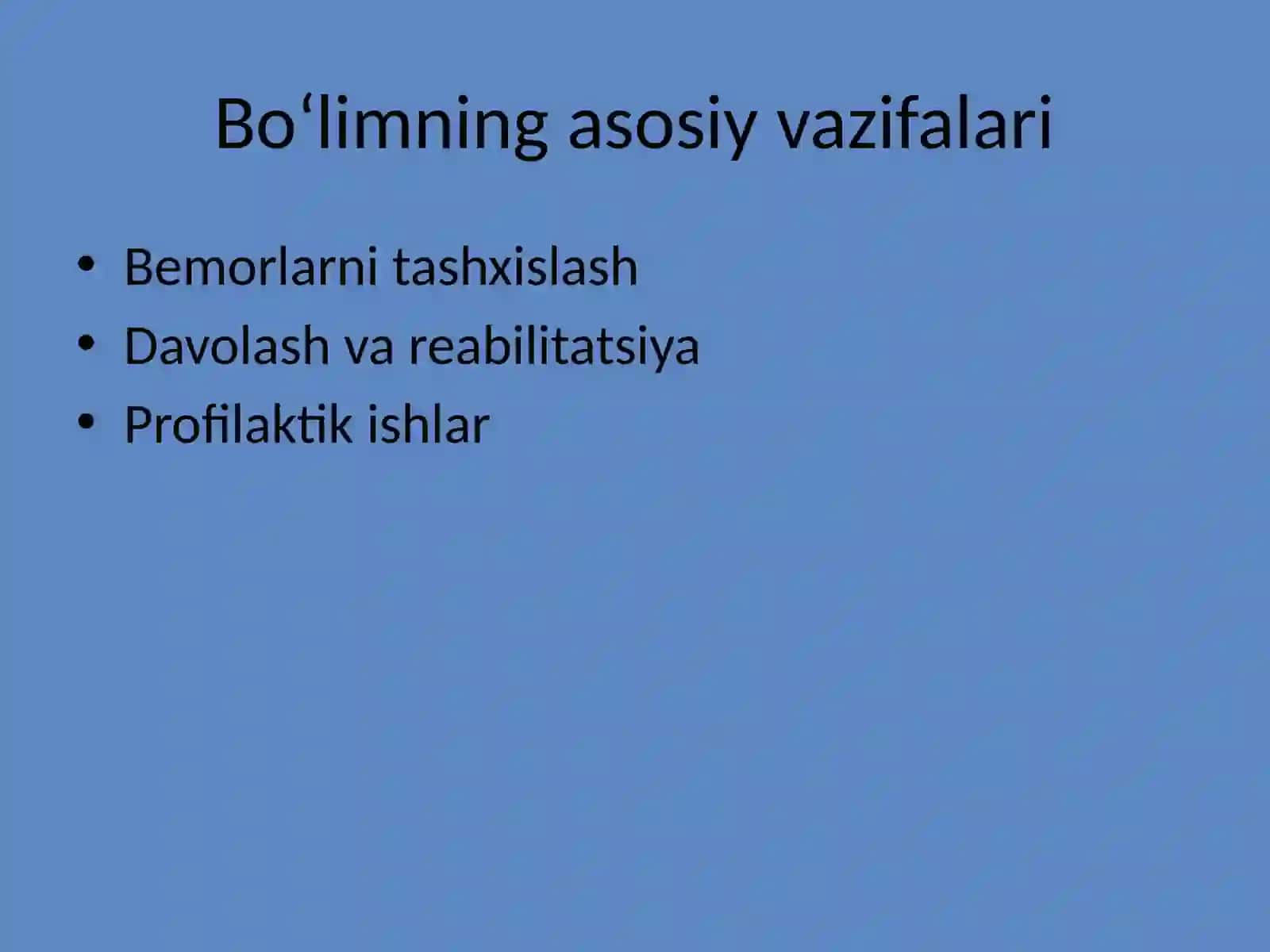Shifoxonani terapevtik (davolash) bo‘limi 4
