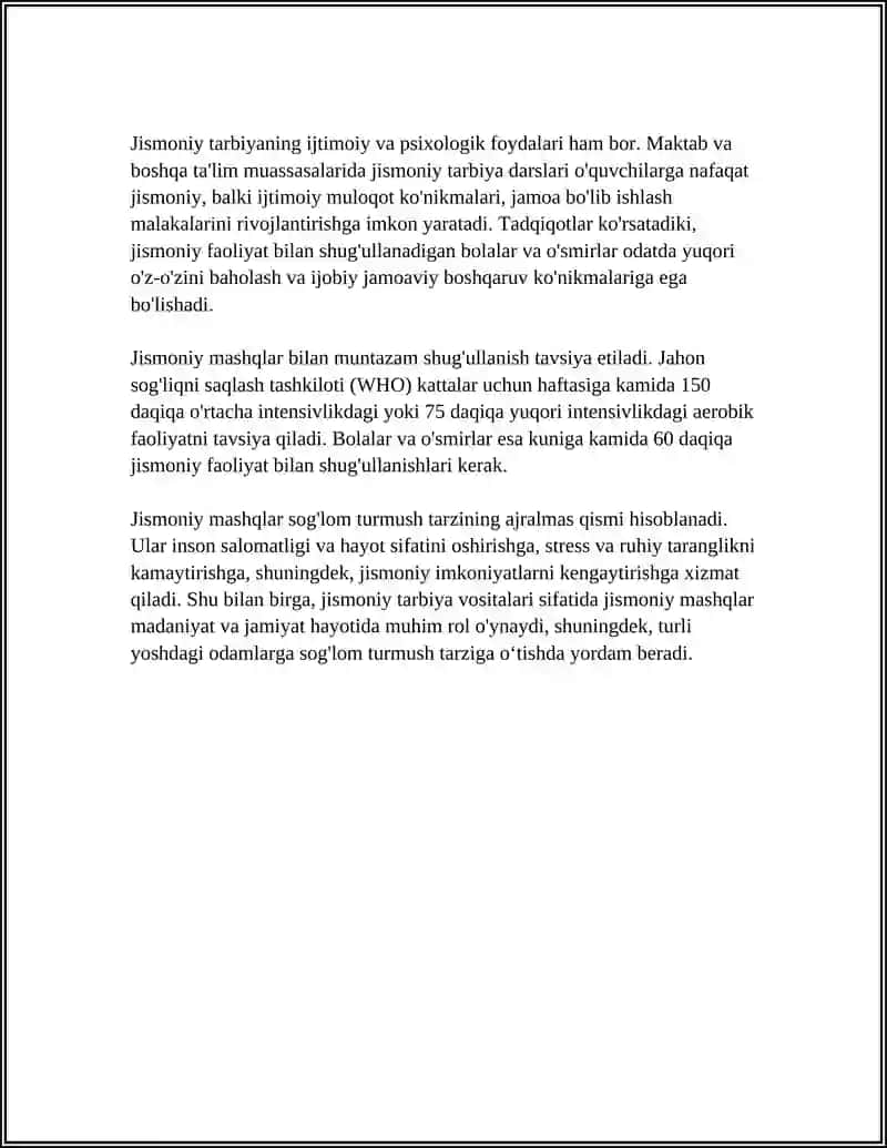 Jismoniy mashqlar: taʼrif va jismoniy tarbiyaning asosiy vositasi sifatidagi roli 4