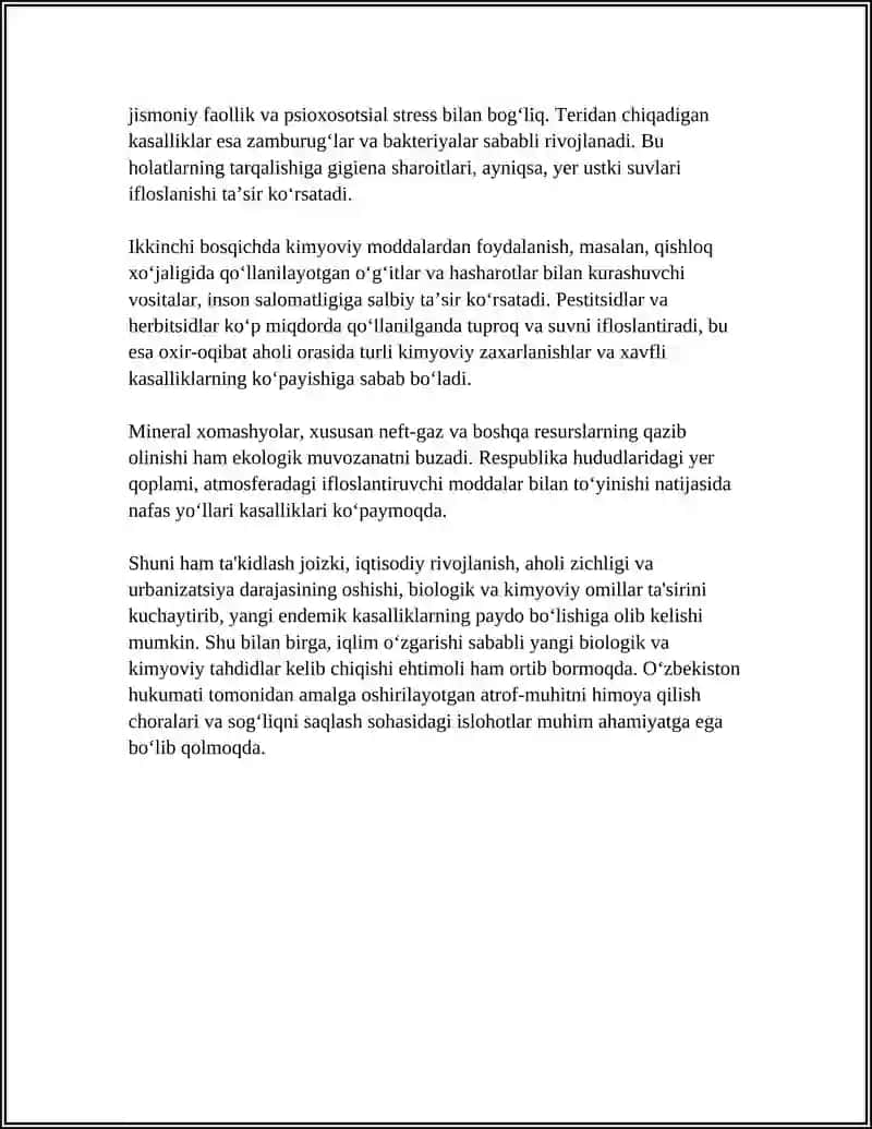 Oʻzbekiston Respublikasida Biogiyo Kimyo va Asosiy Endement Kassaliklar 4