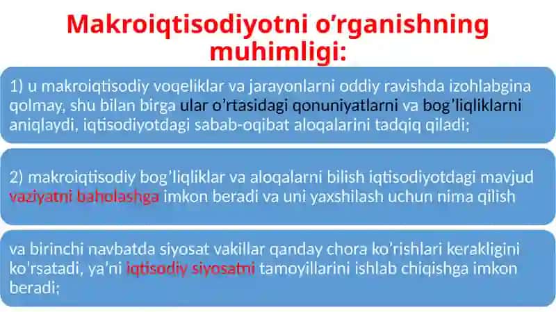 MAKROIQTISODIYOT FANINIG PREDMETI, MAQSADI VA VAZIFALARI 4
