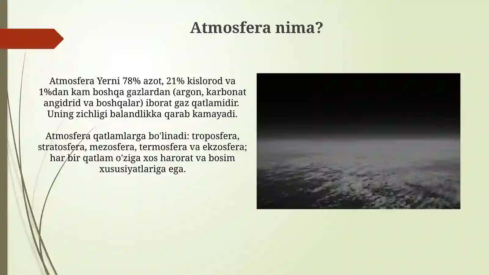 Atmosfera vauning tarkibi 4