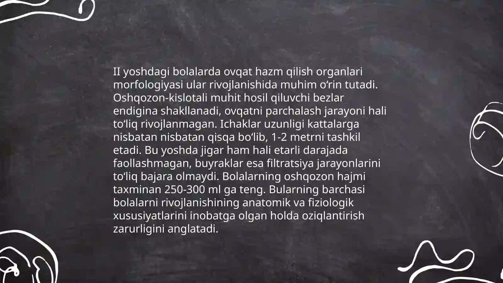 Yoshga xos ovqat hazm qilish tizimi 4